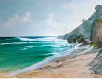 Surfers Beach, Oil on canvas, 24" x 30", 2006, PR